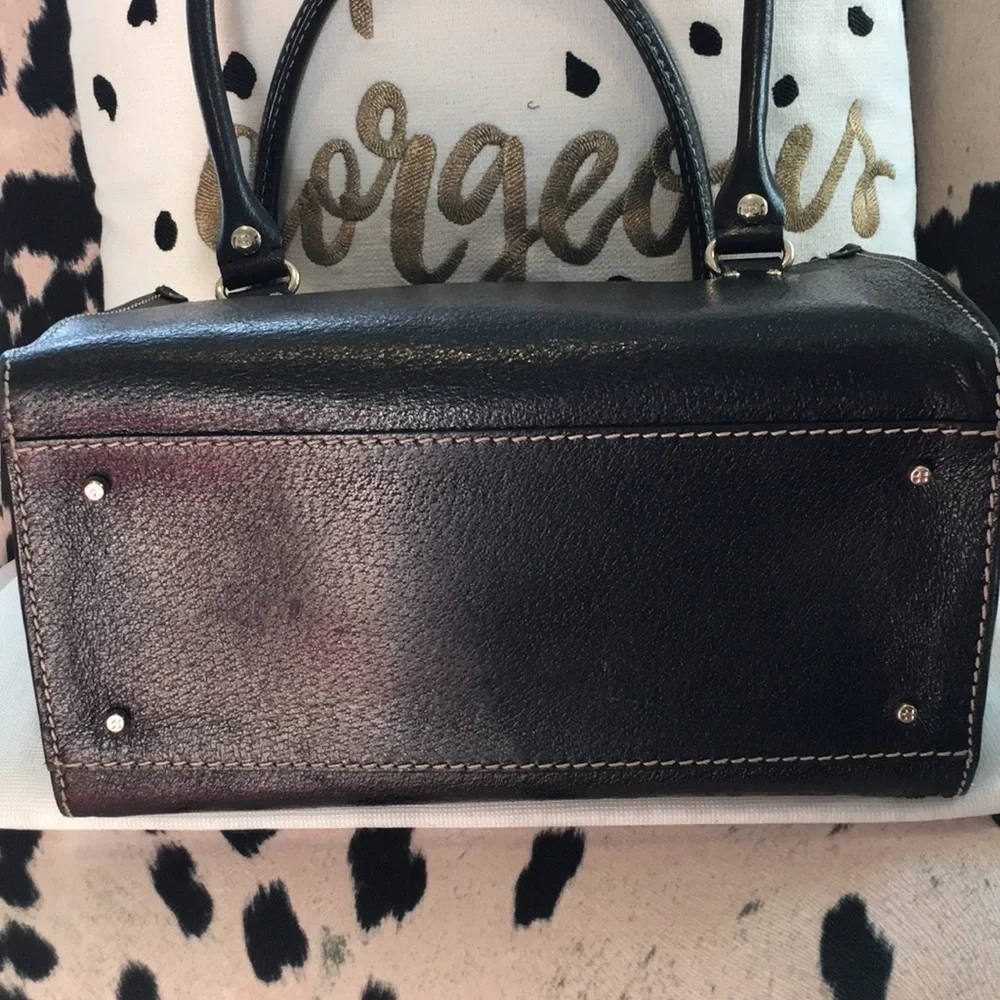 Black leather Y2K Kate Spade shoulder bag